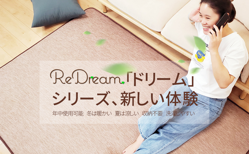 REDREAM ラグ カーペット 両面 低反発 全厚約25mm ラグマット 洗える